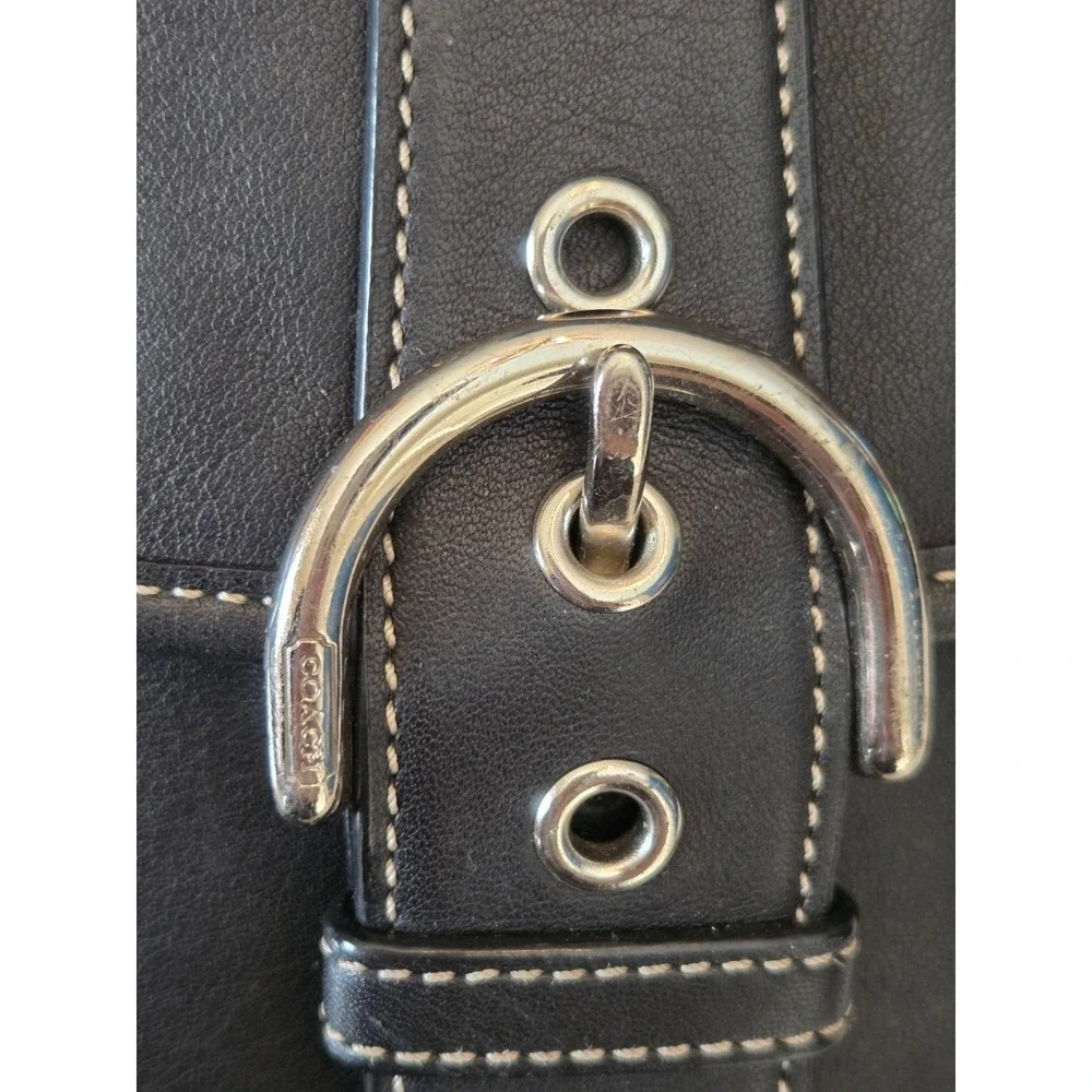 Vintage 2005 Coach Soho‎ Buckle Flap Crossbody Bag 4786 Black Leather Y2K